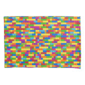 Kleurrijk bouwsteenpatroon kussensloop (Voorkant-Links)