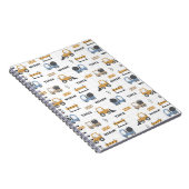 Kleurrijk Bouwtrucks Patroon Notitieboek (Rechterzijde)