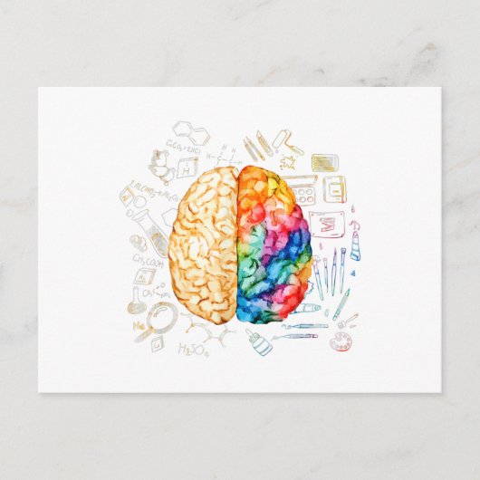 Kleurrijk brein - wetenschap en kunst - neuroweten briefkaart (Voorkant)