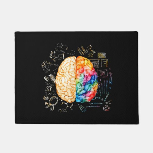 Kleurrijk brein - wetenschap en kunst - neuroweten deurmat (Voorkant)