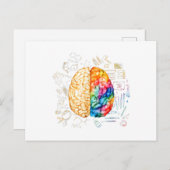 Kleurrijk brein - wetenschap en kunst - neuroweten feestdagenkaart (Voorkant / Achterkant)