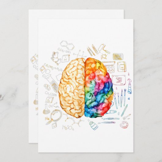 Kleurrijk brein - wetenschap en kunst - neuroweten kaart (Voorkant / Achterkant)