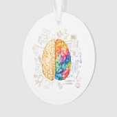 Kleurrijk brein - wetenschap en kunst - neuroweten ornament (voorkant)