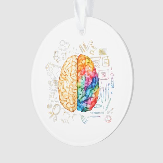 Kleurrijk brein - wetenschap en kunst - neuroweten ornament (voorkant)