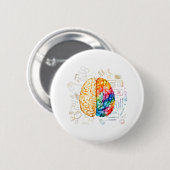 Kleurrijk brein - wetenschap en kunst - neuroweten ronde button 5,7 cm (Voorkant /achterkant)