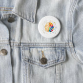 Kleurrijk brein - wetenschap en kunst - neuroweten ronde button 5,7 cm (In situ)