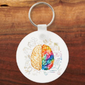Kleurrijk brein - wetenschap en kunst - neuroweten sleutelhanger (Voorkant)