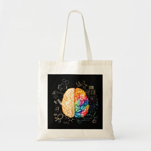 Kleurrijk brein - wetenschap en kunst - neuroweten tote bag (Voorkant)