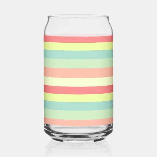 Kleurrijk Bright Stripes Modern Monogram Blikvorm Glas (Achterkant)