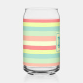 Kleurrijk Bright Stripes Modern Monogram Blikvorm Glas (Rechts)
