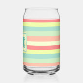 Kleurrijk Bright Stripes Modern Monogram Blikvorm Glas (Links)