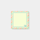 Kleurrijk Bright Stripes Modern Monogram Post-it® Notes (Voorkant)