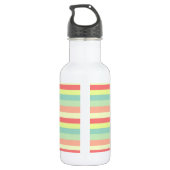 Kleurrijk Bright Stripes Modern Monogram Waterfles (Achterkant)