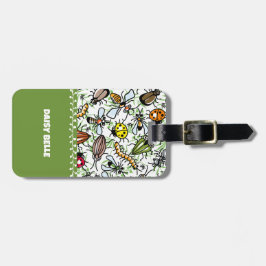 Kleurrijk bug thema Bagagelabel