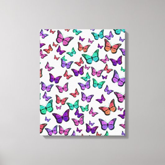 kleurrijk buterflies canvas afdruk (Voorkant)