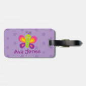 Kleurrijk Butterfly - gepersonaliseerd Bagagelabel (Achterkant horizontaal)