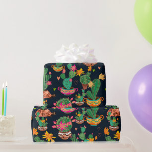 Kleurrijk Cactus Garden Wrapping Paper Cadeaupapier
