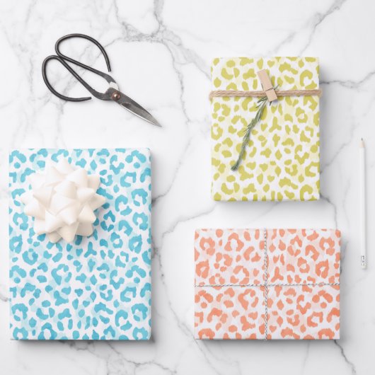 Kleurrijk cadeautje voor vingerafdrukken van dierl inpakpapier vel (Voorkant)