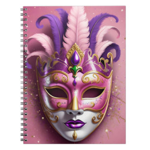 Kleurrijk carnaval masker notitieboek