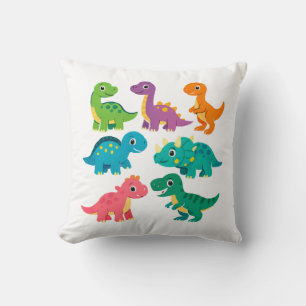 Kleurrijk Cartoon Dinosaurus Worp Kussen Ontwerp