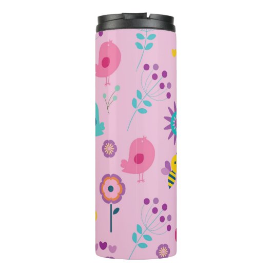 Kleurrijk Cartoon ontwerp Thermosbeker (Achterkant)