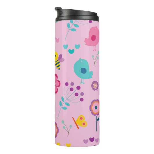 Kleurrijk Cartoon ontwerp Thermosbeker (Geroteerd rechts)