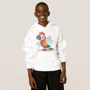 Kleurrijk Cartoon Papegaai Karakter T-Shirt Ontwer