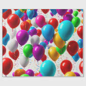 Kleurrijk Celebration ballon ontwerp Cadeaupapier (Vlak)