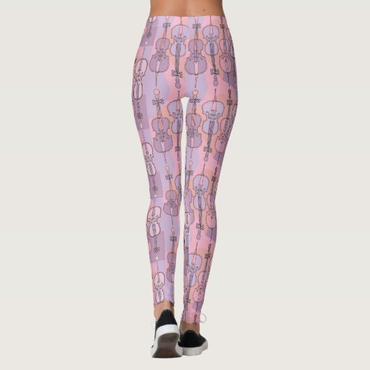 Kleurrijk cello patroon leggings (Achterkant)