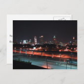 Kleurrijk centrum van Atlanta Skyline bij nacht Briefkaart (Voorkant / Achterkant)