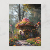 kleurrijk champignonhuis feestdagenkaart (Voorkant)