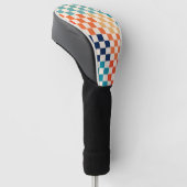 Kleurrijk Checkered-schaakbordpatroon Golfheadcover (Schuin)