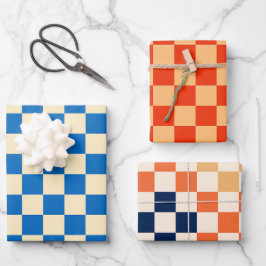 Kleurrijk Checkered-schaakbordpatroon Inpakpapier Vel