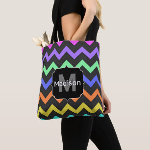 Kleurrijk Chevron Koel Zomer Pret Patroon Monogram Draagtas