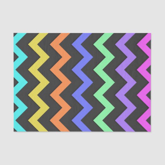 Kleurrijk Chevron Levendig Koel Zomerpret Patroon Tissuepapier (Voorkant)