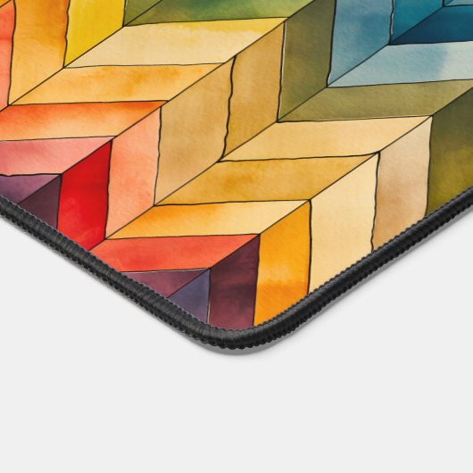 kleurrijk Chevron Monogram Bureaumat (Hoek)