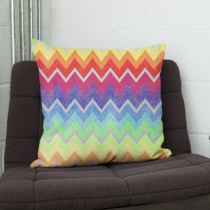Kleurrijk Chevron-patroon Cute Rainbow-kleuren Kussen