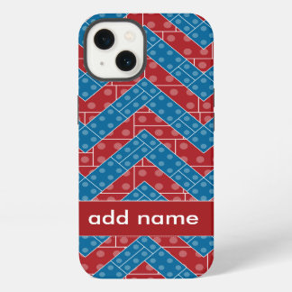 Kleurrijk Chevronpatroon met bakstenen rood blauw iPhone 13 Hoesje
