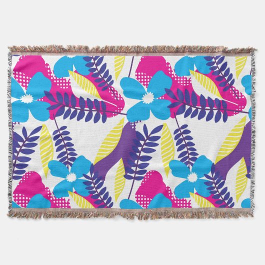 Kleurrijk Chic Floral & Dot Patroon met bladeren Deken (Voorkant)