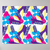 Kleurrijk Chic Floral & Dot Patroon met bladeren Poster (Voorkant)