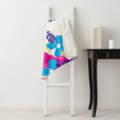 Kleurrijk Chic Floral & Dot Patroon met bladeren Sherpa Deken (In situ)