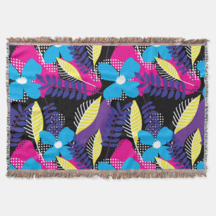 Kleurrijk Chic Floral & Dot Pattern met bladeren T Deken