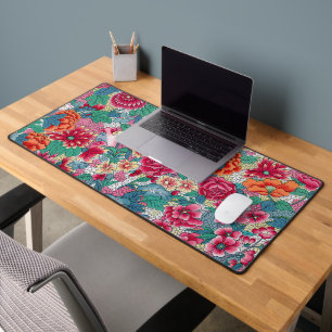 Kleurrijk Chinees Floral Patroon Bureaumat