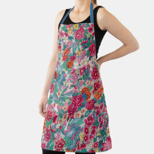 Kleurrijk Chinees Floral Patroon Schort