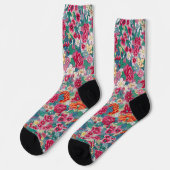 Kleurrijk Chinees Floral Patroon Sokken (Links)
