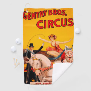  kleurrijk Circus Performer Poster Golfhanddoek