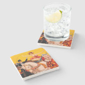 kleurrijk Circus Performer Poster Stenen Onderzetter (Zijkant)