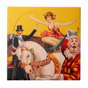 kleurrijk Circus Performer Poster Tegeltje