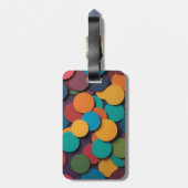 Kleurrijk cirkels ontwerp bagagelabel (Achterkant verticaal)