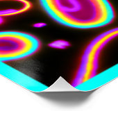 Kleurrijk cirkelvormig neonpatronen Kunstontwerp Perfect Poster (Hoek)